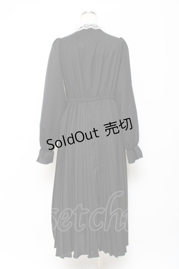 画像2: m petit by misako / AM*レースエリプリーツワンピース M 中黒 Y-25-10-28-121-LO-OP-SZ-ZY (2)