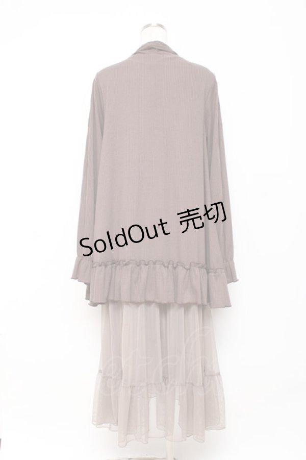 画像2: axes femme / ジレレイヤード風ロングカーデ M 茶 Y-25-10-28-122-AX-TO-SZ-ZY (2)