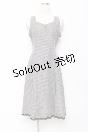 画像: axes femme / 編み上げ千鳥格子ジャンスカ F 黒 Y-25-10-28-124-AX-OP-SZ-ZI