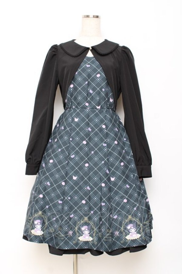 画像1: axes femme POETIQUE / クロミ/ティールームワンピース M 黒 Y-25-10-28-126-AX-OP-SZ-ZY (1)