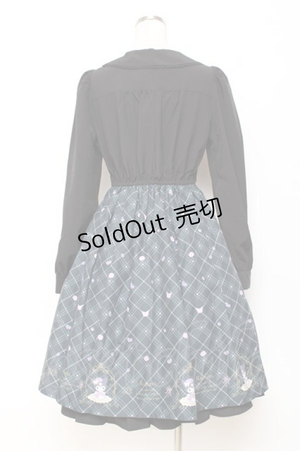 画像2: axes femme POETIQUE / クロミ/ティールームワンピース M 黒 Y-25-10-28-126-AX-OP-SZ-ZI (2)