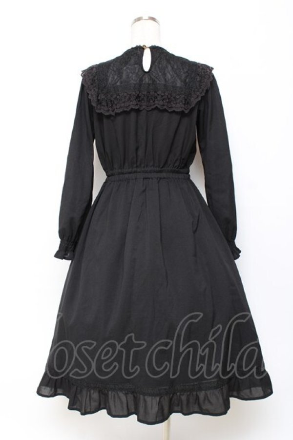 画像2: axes femme kawaii / レースブロッキングロングワンピース M 黒 Y-25-10-28-127-AX-BL-SZ-ZY (2)