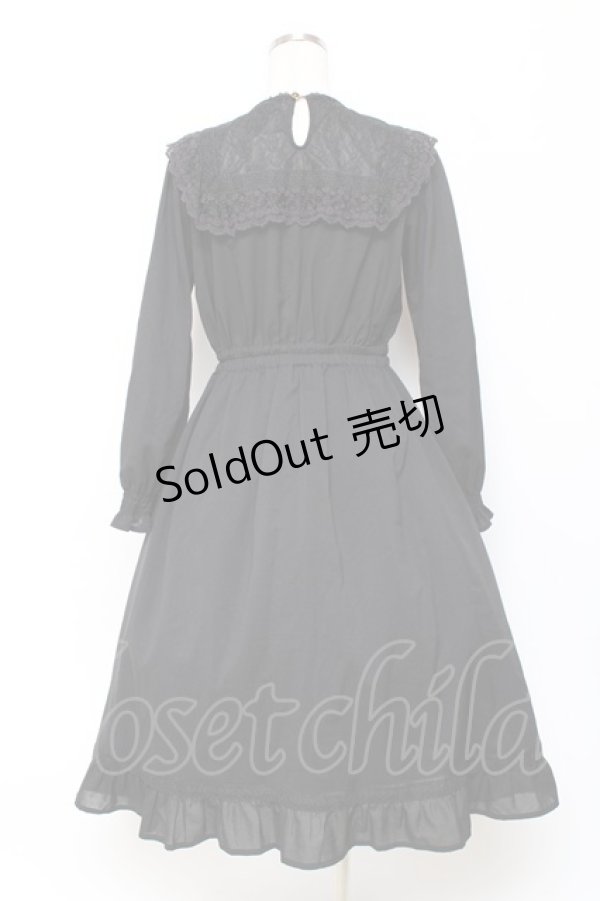 画像2: axes femme kawaii / レースブロッキングロングワンピース M 黒 Y-25-10-28-127-AX-BL-SZ-ZY (2)