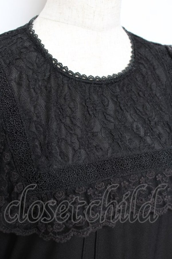 画像3: axes femme kawaii / レースブロッキングロングワンピース M 黒 Y-25-10-28-127-AX-BL-SZ-ZY (3)