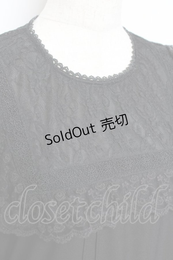 画像3: axes femme kawaii / レースブロッキングロングワンピース M 黒 Y-25-10-28-127-AX-BL-SZ-ZY (3)