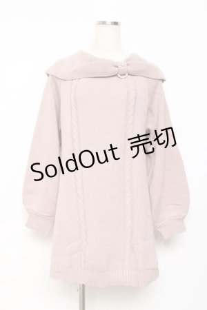 画像: axes femme / リボン襟ニットミニワンピ F ピンク Y-25-10-28-129-AX-OP-SZ-ZY