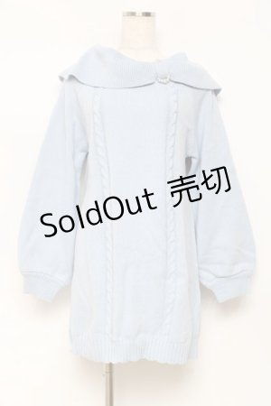 画像: axes femme / リボン襟ニットミニワンピ F サックス Y-25-10-28-130-AX-OP-SZ-ZY