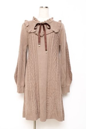 画像: axes femme / ヨーク切替ニットワンピ F モカ Y-25-10-28-131-AX-OP-SZ-ZY