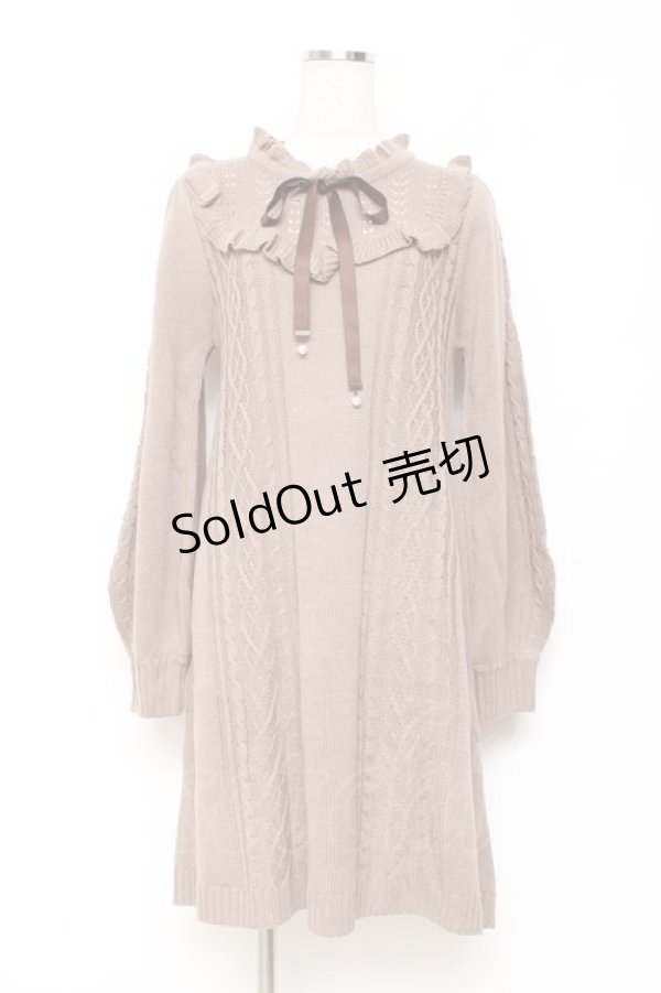 画像1: axes femme / ヨーク切替ニットワンピ F モカ Y-25-10-28-131-AX-OP-SZ-ZY (1)