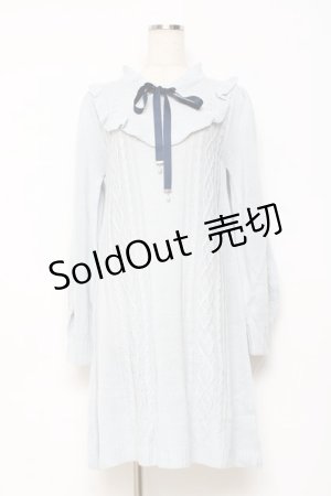 画像: axes femme / ヨーク切替ニットワンピ F サックス Y-25-10-28-132-AX-OP-SZ-ZY