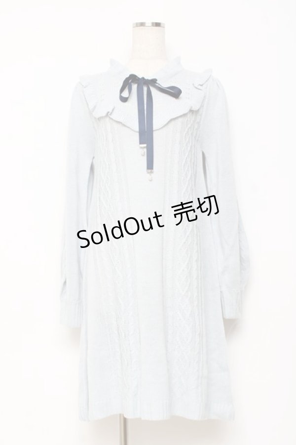 画像1: axes femme / ヨーク切替ニットワンピ F サックス Y-25-10-28-132-AX-OP-SZ-ZY (1)