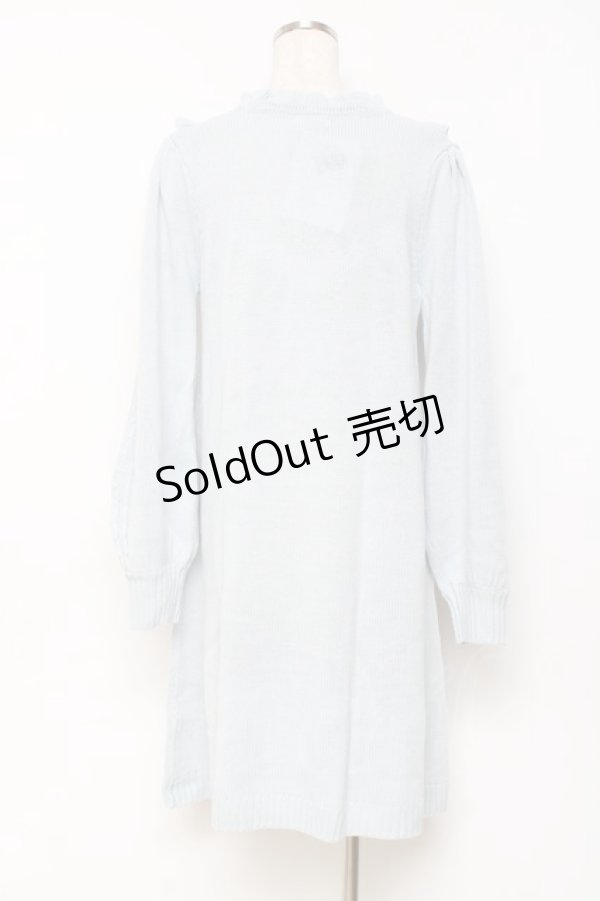 画像2: axes femme / ヨーク切替ニットワンピ F サックス Y-25-10-28-132-AX-OP-SZ-ZY (2)