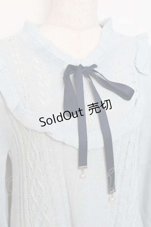 画像3: axes femme / ヨーク切替ニットワンピ F サックス Y-25-10-28-132-AX-OP-SZ-ZY (3)