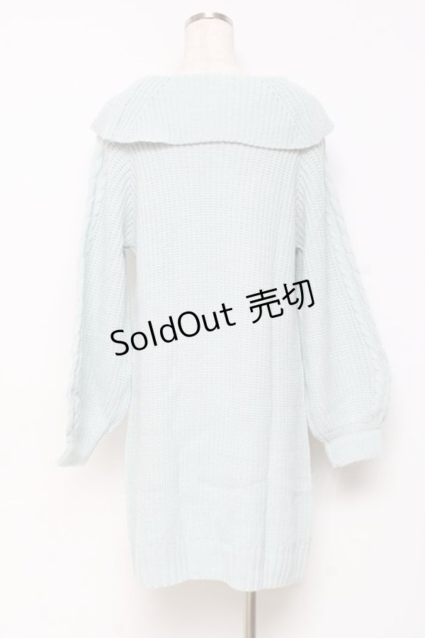 画像2: axes femme / W編み上げニットチュニック F ミント Y-25-10-28-133-AX-TO-SZ-ZY (2)