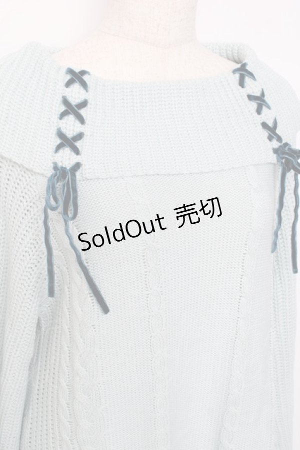 画像3: axes femme / W編み上げニットチュニック F ミント Y-25-10-28-133-AX-TO-SZ-ZY (3)