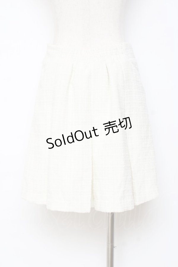 画像2: DearMyLoveRose / パールチェーンツイードプリーツスカート 3L アイボリー Y-25-10-28-137-EL-SK-SZ-ZY (2)