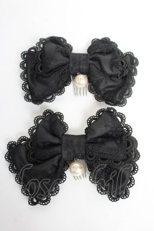 画像: Angelic Pretty / Dollyロゴパールコーム  黒 Y-25-10-28-018-AP-AC-SZ-ZY