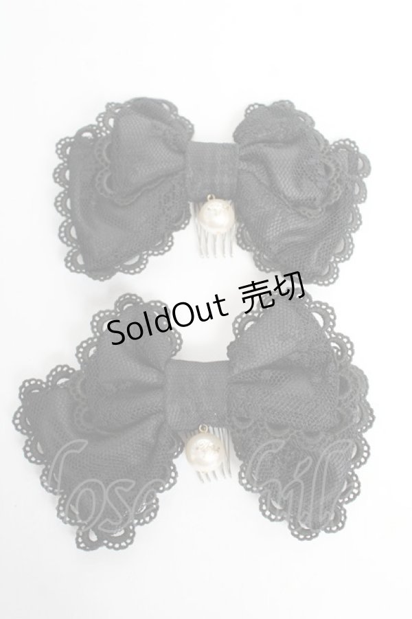 画像1: Angelic Pretty / Dollyロゴパールコーム  黒 Y-25-10-28-018-AP-AC-SZ-ZY (1)