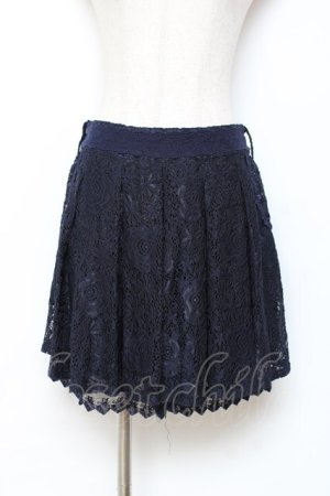 画像: axes femme / ベルト付きレースキュロット M 紺 Y-25-10-28-141-AX-PA-SZ-ZY