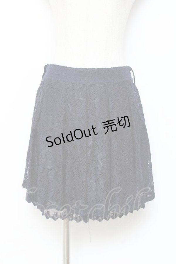 画像1: axes femme / ベルト付きレースキュロット M 紺 Y-25-10-28-141-AX-PA-SZ-ZI (1)