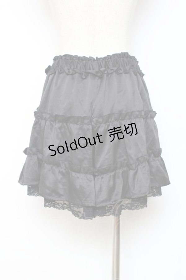 画像2: axes femme / サテンフリルキュロット M 黒 Y-25-10-28-142-AX-PA-SZ-ZY (2)