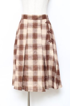 画像: axes femme POETIQUE / チャイナボタンタックスカート M 茶 Y-25-10-28-144-AX-SK-SZ-ZY