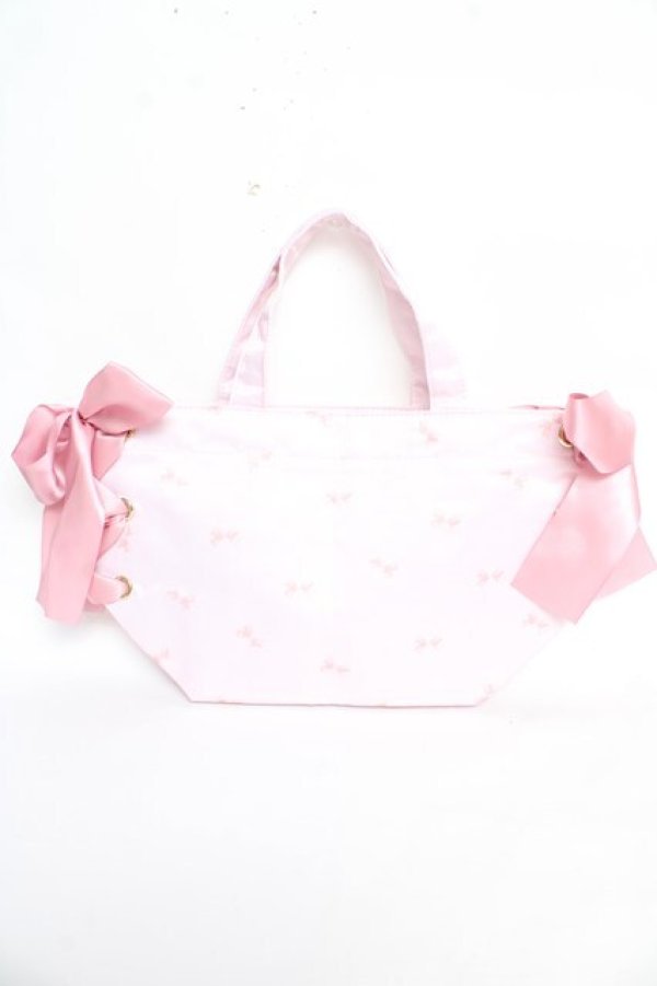 画像2: Maison de FLEUR / My Melodyリボンサイドリボントート F ピンク Y-25-10-28-041-LO-BG-SZ-ZY (2)