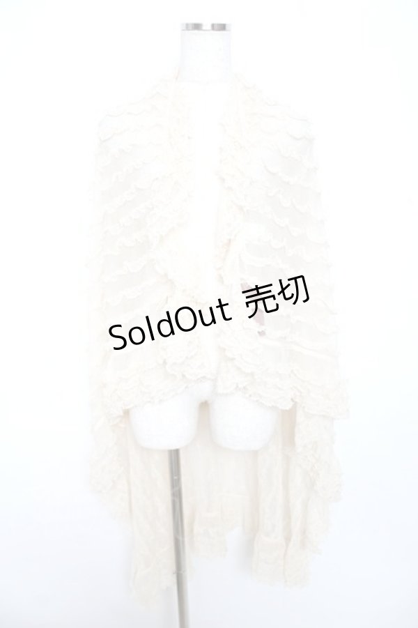 画像1: PINK HOUSE / ドットチュールフリルストール F 生成り Y-25-10-31-001-LO-ZA-AS-ZY (1)