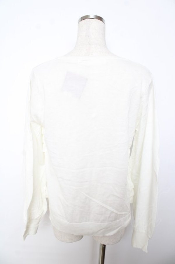 画像2: PINK HOUSE / フリルニットカーディガン F 白 Y-25-10-31-029-LO-TO-AS-ZY (2)