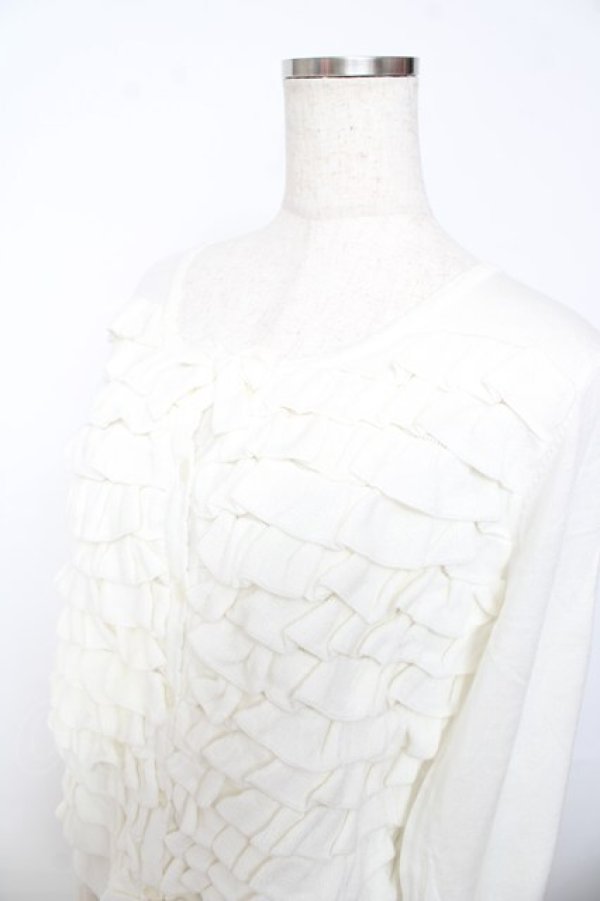 画像3: PINK HOUSE / フリルニットカーディガン F 白 Y-25-10-31-029-LO-TO-AS-ZY (3)