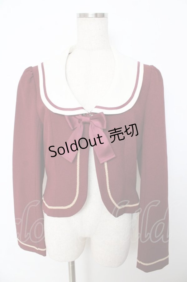 画像1: Innocent World / セーラー刺繍ジャケット L ボルドー Y-25-10-31-032-IW-JA-SZ-ZY (1)