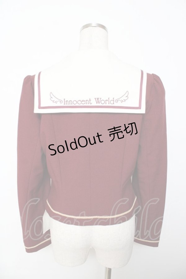 画像2: Innocent World / セーラー刺繍ジャケット L ボルドー Y-25-10-31-032-IW-JA-SZ-ZY (2)