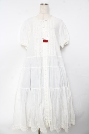 画像: PINK HOUSE / ティアードロングワンピース F 白 Y-25-10-31-038-LO-OP-AS-ZY