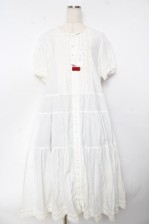 画像1: PINK HOUSE / ティアードロングワンピース F 白 Y-25-10-31-038-LO-OP-AS-ZY (1)