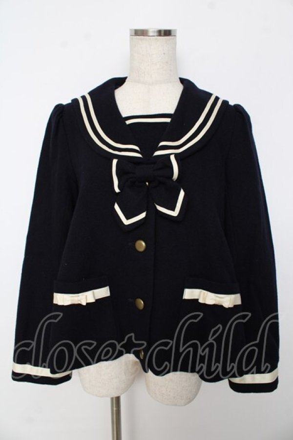 画像1: Innocent World / セーラーショートジャケット M ネイビー Y-25-10-31-041-IW-CO-AS-ZY (1)