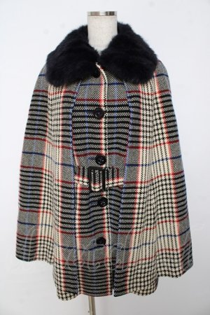 画像: Lois CRAYON / 襟ファーツイードケープコート  アイボリー Y-25-10-31-042-LO-CO-SZ-ZY