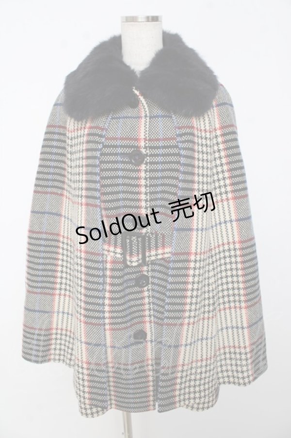 画像1: Lois CRAYON / 襟ファーツイードケープコート  アイボリー Y-25-10-31-042-LO-CO-SZ-ZY (1)