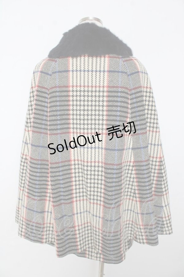 画像2: Lois CRAYON / 襟ファーツイードケープコート  アイボリー Y-25-10-31-042-LO-CO-SZ-ZY (2)