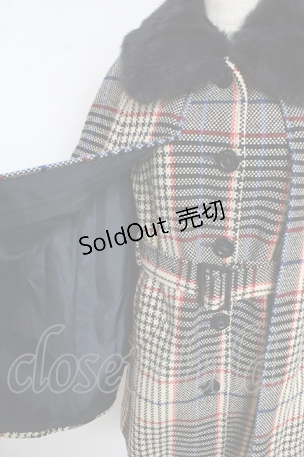 画像3: Lois CRAYON / 襟ファーツイードケープコート  アイボリー Y-25-10-31-042-LO-CO-SZ-ZY (3)