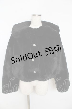 画像: Angelic Pretty / Ladyファーショートコート  黒 Y-25-10-31-047-AP-CO-SZ-ZY