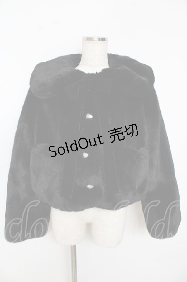 画像1: Angelic Pretty / Ladyファーショートコート  黒 Y-25-10-31-047-AP-CO-SZ-ZY (1)