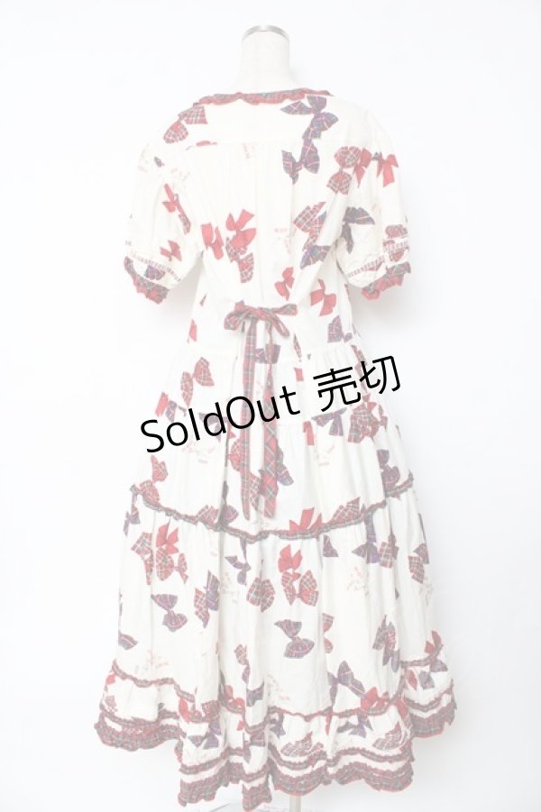 画像2: PINK HOUSE / リボンプリントワンピース F アイボリー Y-25-10-31-053-LO-OP-AS-ZY (2)