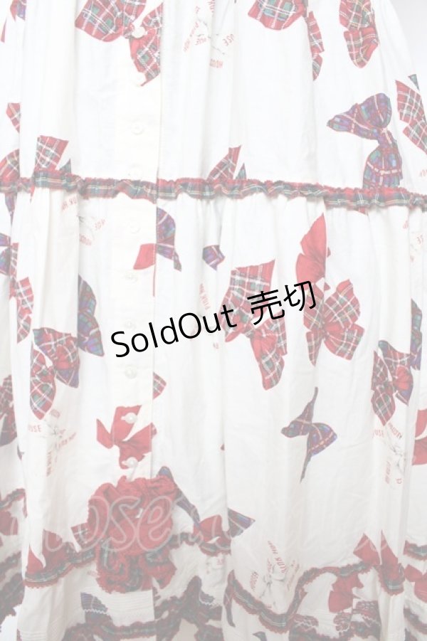 画像4: PINK HOUSE / リボンプリントワンピース F アイボリー Y-25-10-31-053-LO-OP-AS-ZY (4)