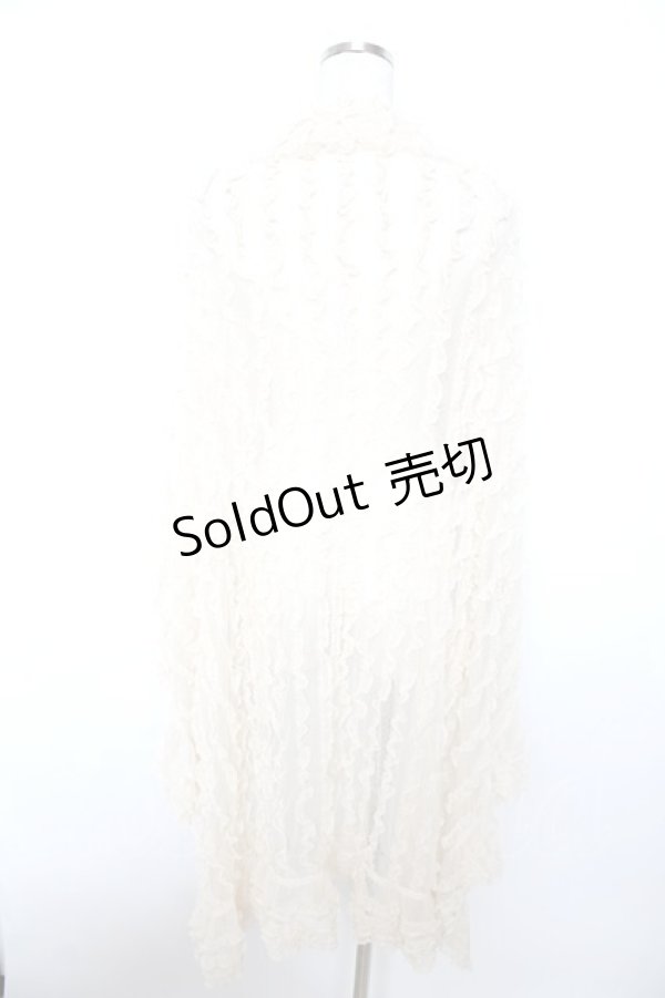 画像2: PINK HOUSE / ドットチュールフリルストール F 生成り Y-25-10-31-001-LO-ZA-AS-ZY (2)