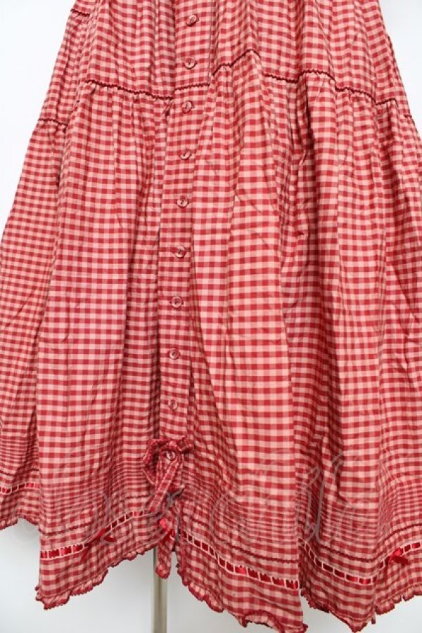 画像4: PINK HOUSE / カラーギンガムチェックワンピース F 赤 Y-25-10-31-054-LO-OP-AS-ZY (4)