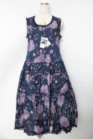 画像: PINK HOUSE / ラベンダープリントノースリーブワンピース F 紺 Y-25-10-31-060-LO-OP-AS-ZY