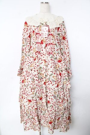 画像: PINK HOUSE / キャットチェリードロッププリントワンピース F 生成り Y-25-10-31-063-LO-OP-AS-ZY