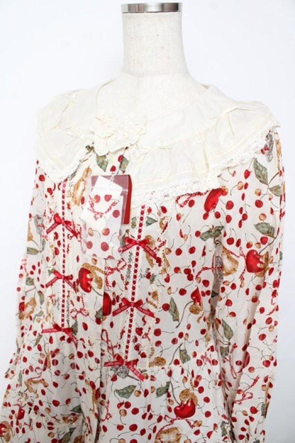 画像3: PINK HOUSE / キャットチェリードロッププリントワンピース F 生成り Y-25-10-31-063-LO-OP-AS-ZY (3)