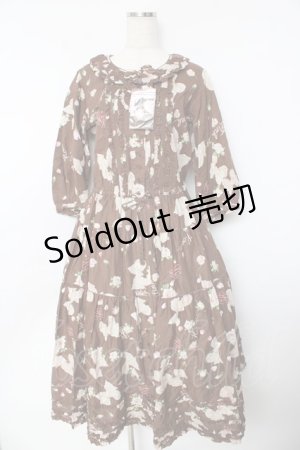 画像: PINK HOUSE / ロージーローズプリントワンピース F ブラウン Y-25-10-31-064-LO-OP-AS-ZY