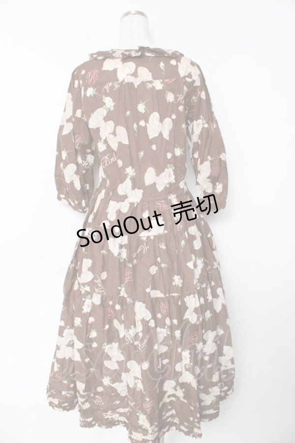 画像2: PINK HOUSE / ロージーローズプリントワンピース F ブラウン Y-25-10-31-064-LO-OP-AS-ZY (2)